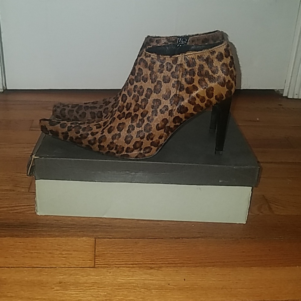 Charles David mohair leopard print bootie